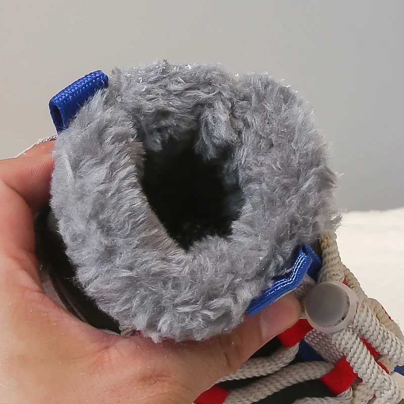 Childrens Snow Boots 3-18 Years Old Beige Padded Thickened Boys Girls Cotton Shoes Winter New High-top Kids Short Cotton BootsW251121