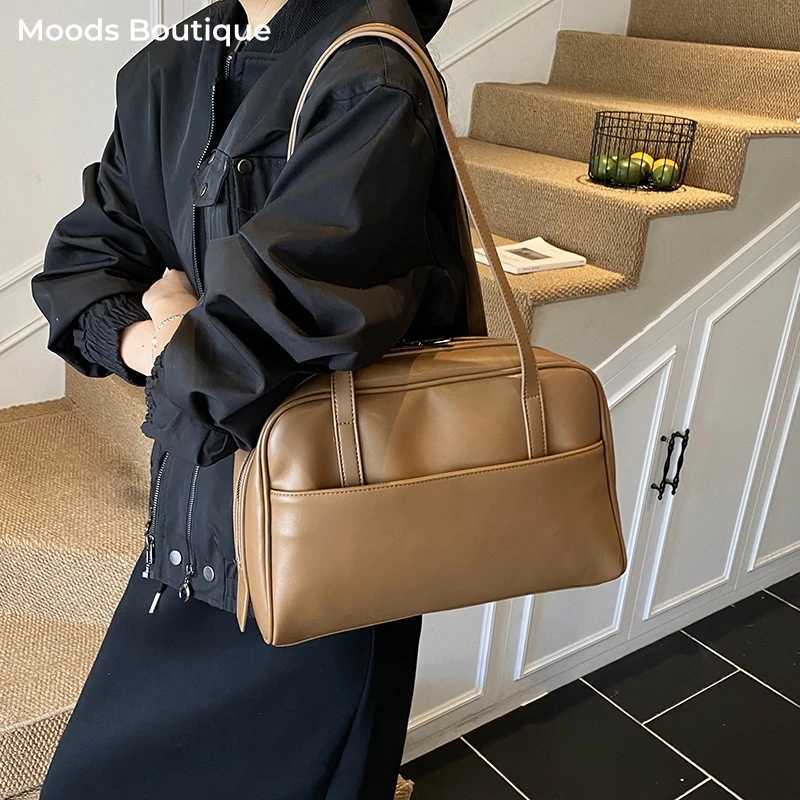 Vintage Style Shoder Bost Bags For Wen 2025 Lat Luxury Designer Handbags Pure Color Cmute Large Capacity Shopper Tote Y251121