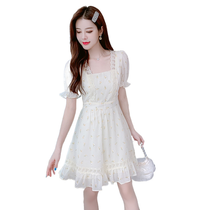 D6180 High quality dress 2025 summer new style women's French style small fresh slim fit