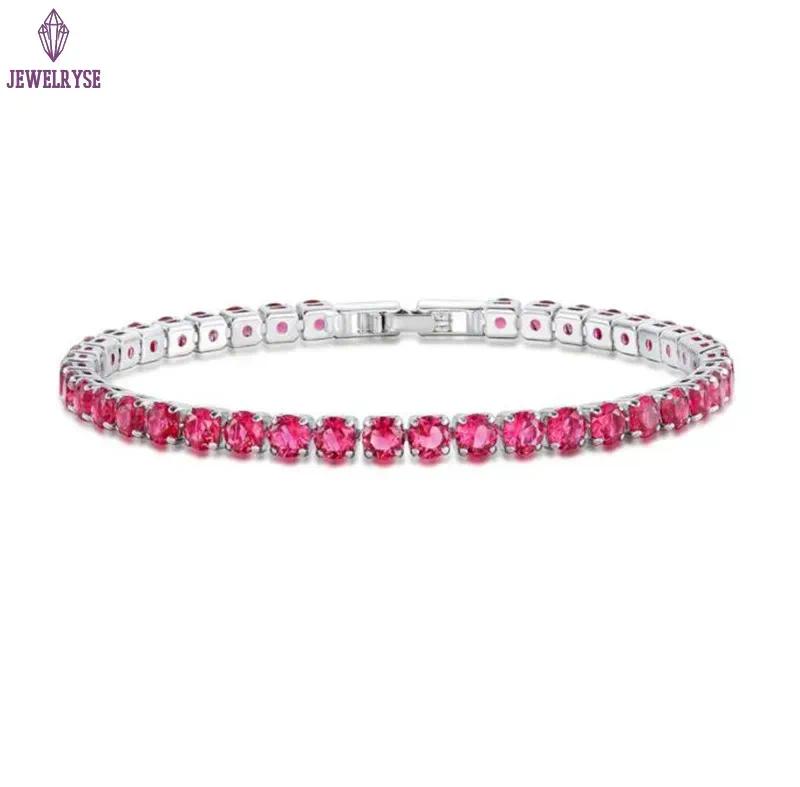 Fashioh hip hop 4mm cz tennis bracelet White Cubic zircon beads men bangle chains strand bracelets for women pulseiras bijoux silver crystal bracelets