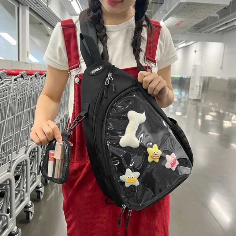 Fashion Casual Travel Transparent Zipper Shoder Bag Vintage Wen All Mah Simple Ita Bag Y2K Girls Fi Crossbody Bags Handbags Y251121