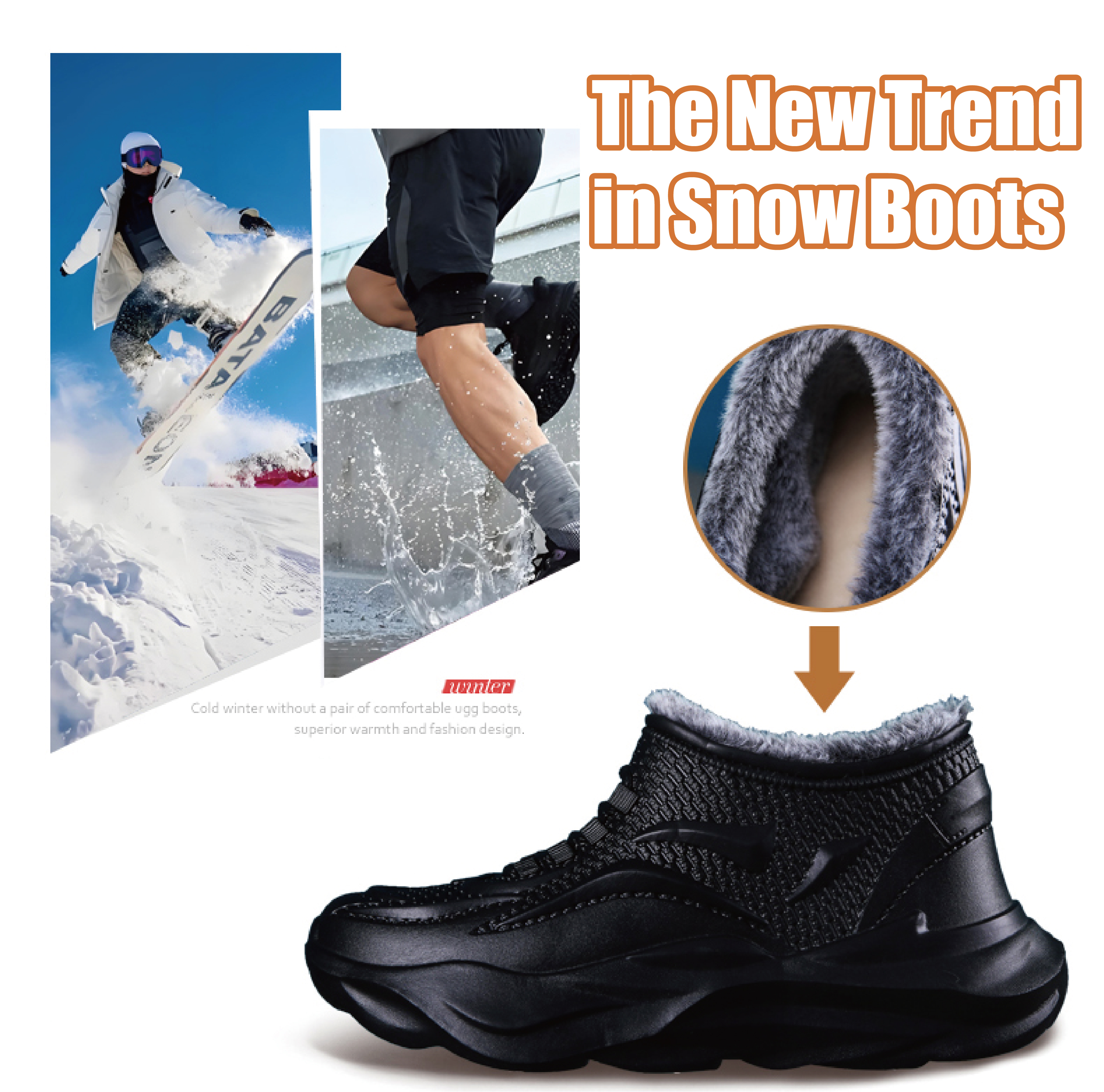 durable anklelength winter footwear slipresistant cozy for active guys