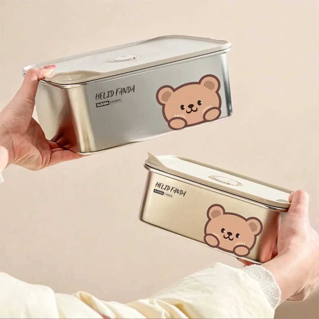 WORTHBUY Sealed Food Container 304 Stainless Steel Fresh-keeping Box Large Capacity Lunch Box Oven Induction Cooker SafeM251121