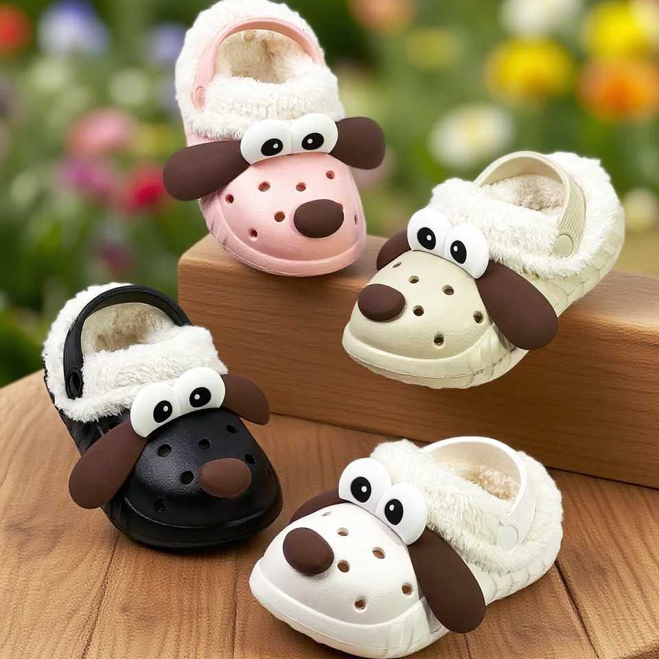 2025 new autumn and winter cotton shoes big ear dog cotton shoes cotton slippers with plush insulation soft soled shoesW251121