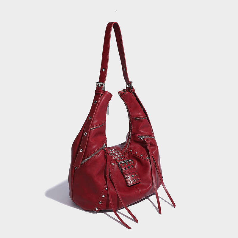 Women's Bags designer New autumn and winter single shoulder tote with rivets, versatile diagonal cross bag, millennium spicy girl armpit bag