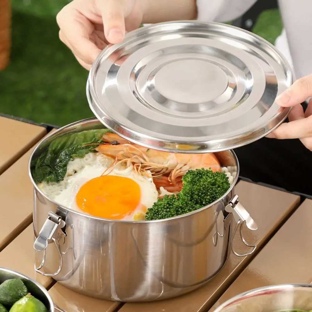 High Quality 304 Stainless Steel Lunch Box Sealed Round Fresh-keeping Box Leak-proof Large Capacity Storage Box PicnicM251121