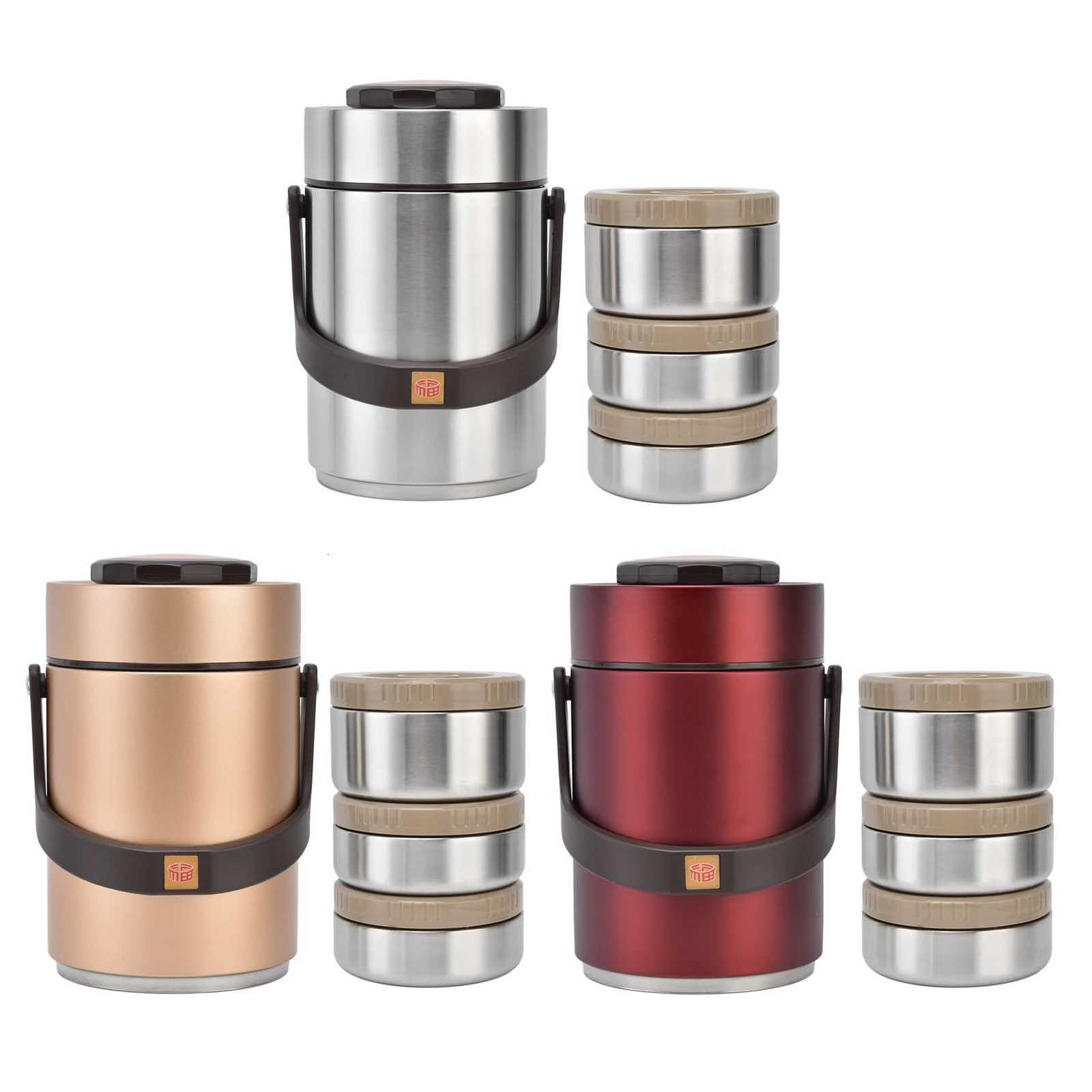 2000ml 304 Stainless Steel Vacuum Insulation Lunch Box Portable 3 Layer Vacuum Insulated BarrelM251121