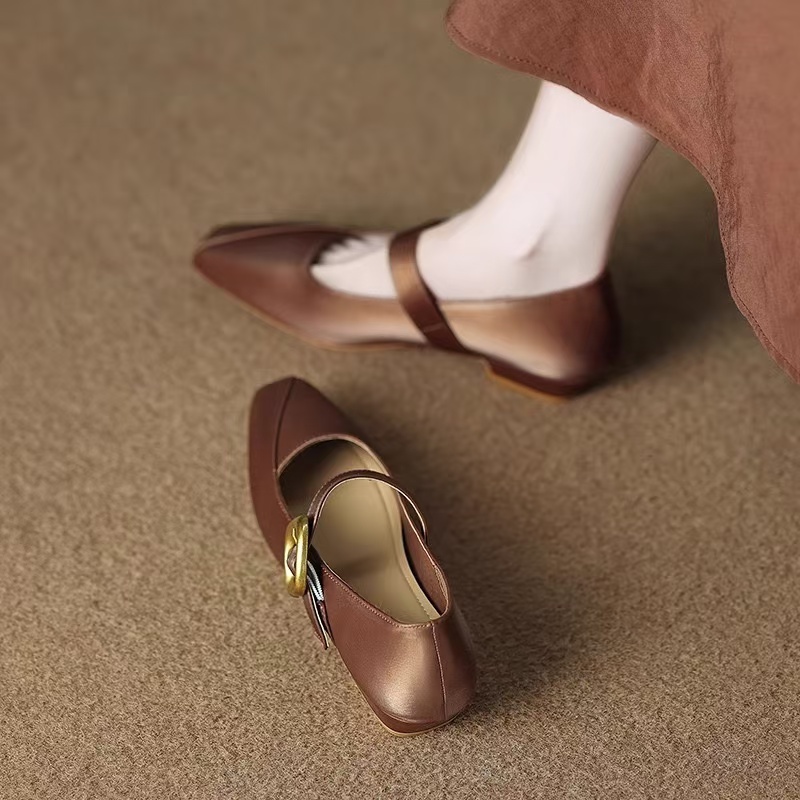 Spring New Autumn Leather Fashion Square Toe for Mary Jane Shoes atos Mujer Women New Pumps fea7