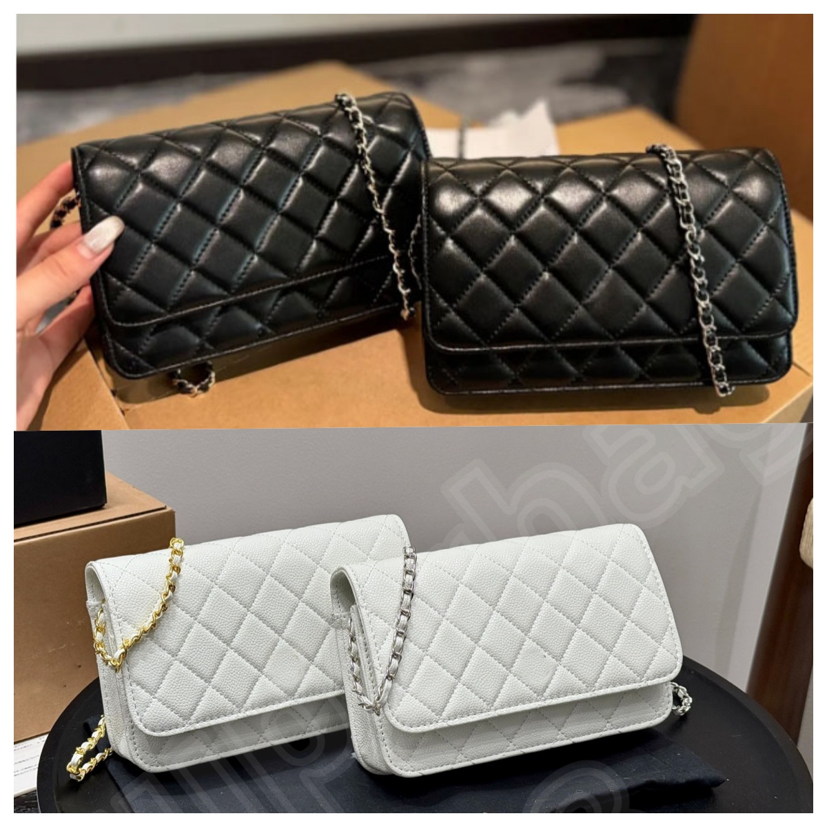 lambskin Top Quality Fashion Bag Women Designer bag Wallet On Chain caviar bags Grained Shiny Calfskin Crossbody Bags Shoulder Purse handbag