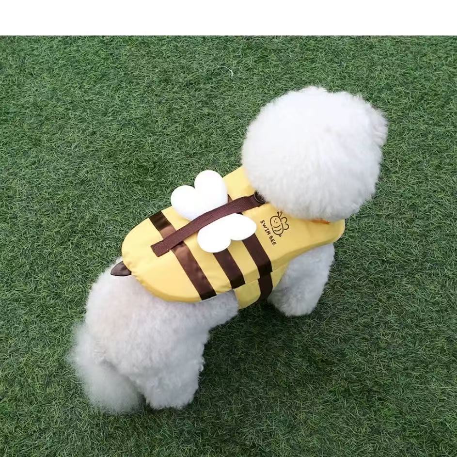 T0037Bee Wings Pet Cat Dog Raincoat Safety Swimwear Life Jacket