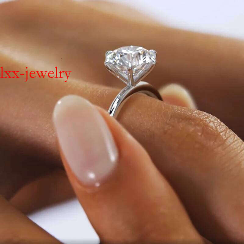 IU 0.5ct-2ct Solitaire Original Sier D Color Moissanite Engagement Wedding Ring Band for Women Jewelry Certificate