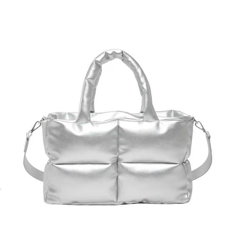 Wen Down Cott Handbag Soft Fi Warm Nyl Large Capacity Solid Color for Girls Shopping Leather Shoder Crossbody Bags Y251121