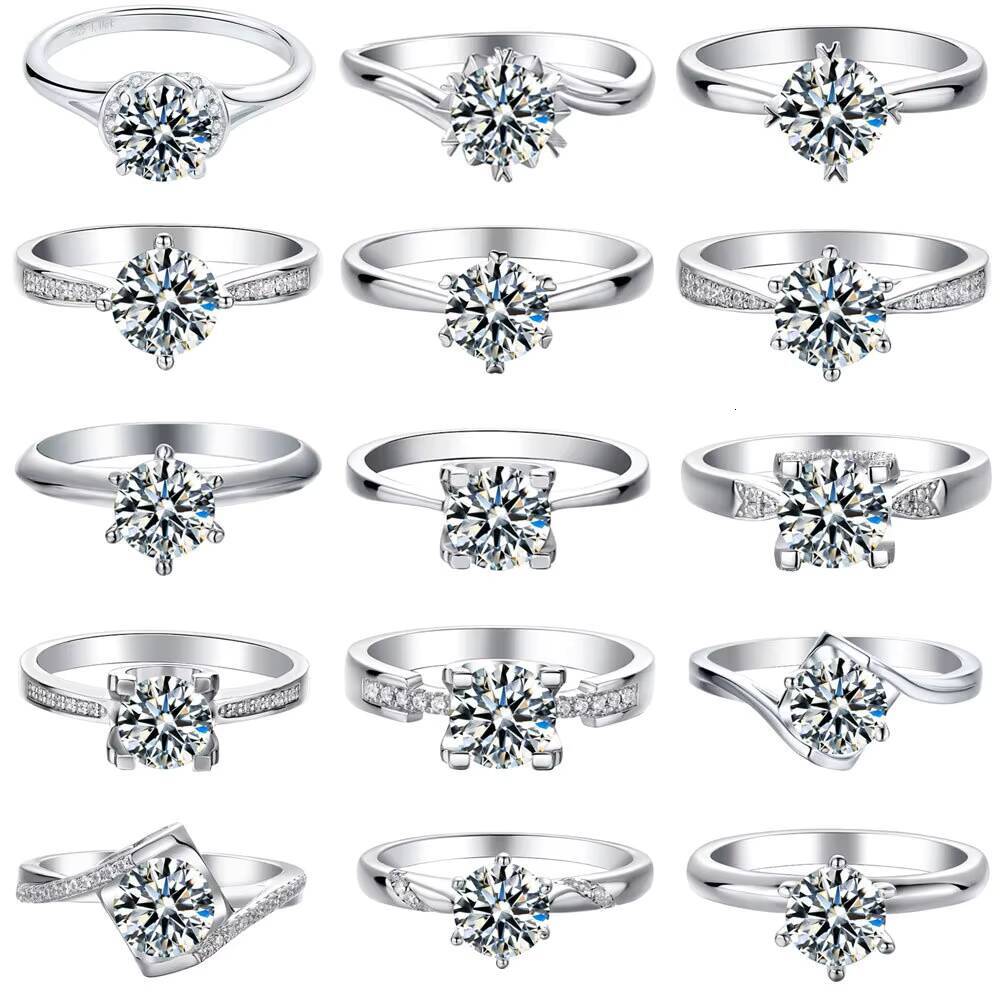 Wholesale Custom 925 Sterling Womens Engagement Rings with Moissanite 3A Cubic Zirconia for Weddings