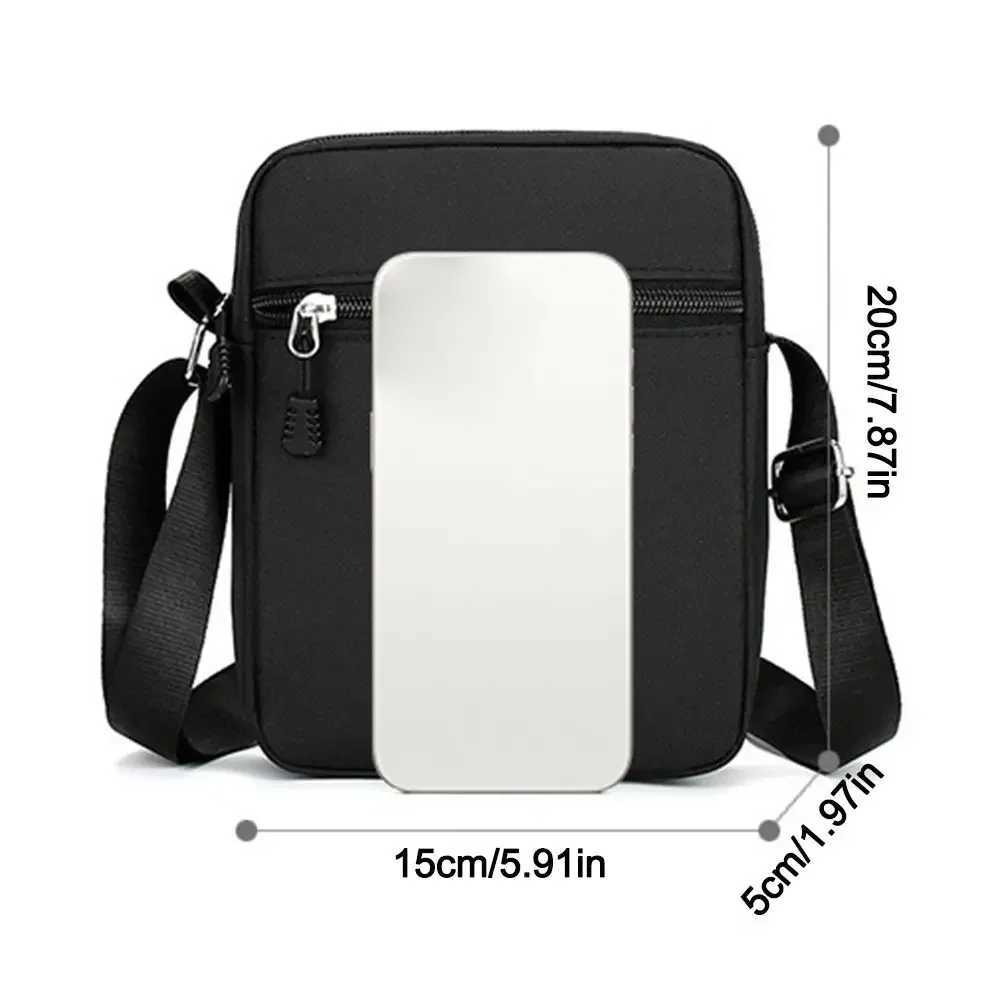 Fashion Adjustable Shoulder Bag Oxford Cloth Mobile Phone Bag Cartoon Black Crossbody Bag Simple Mini Mens Sports Bag T251121