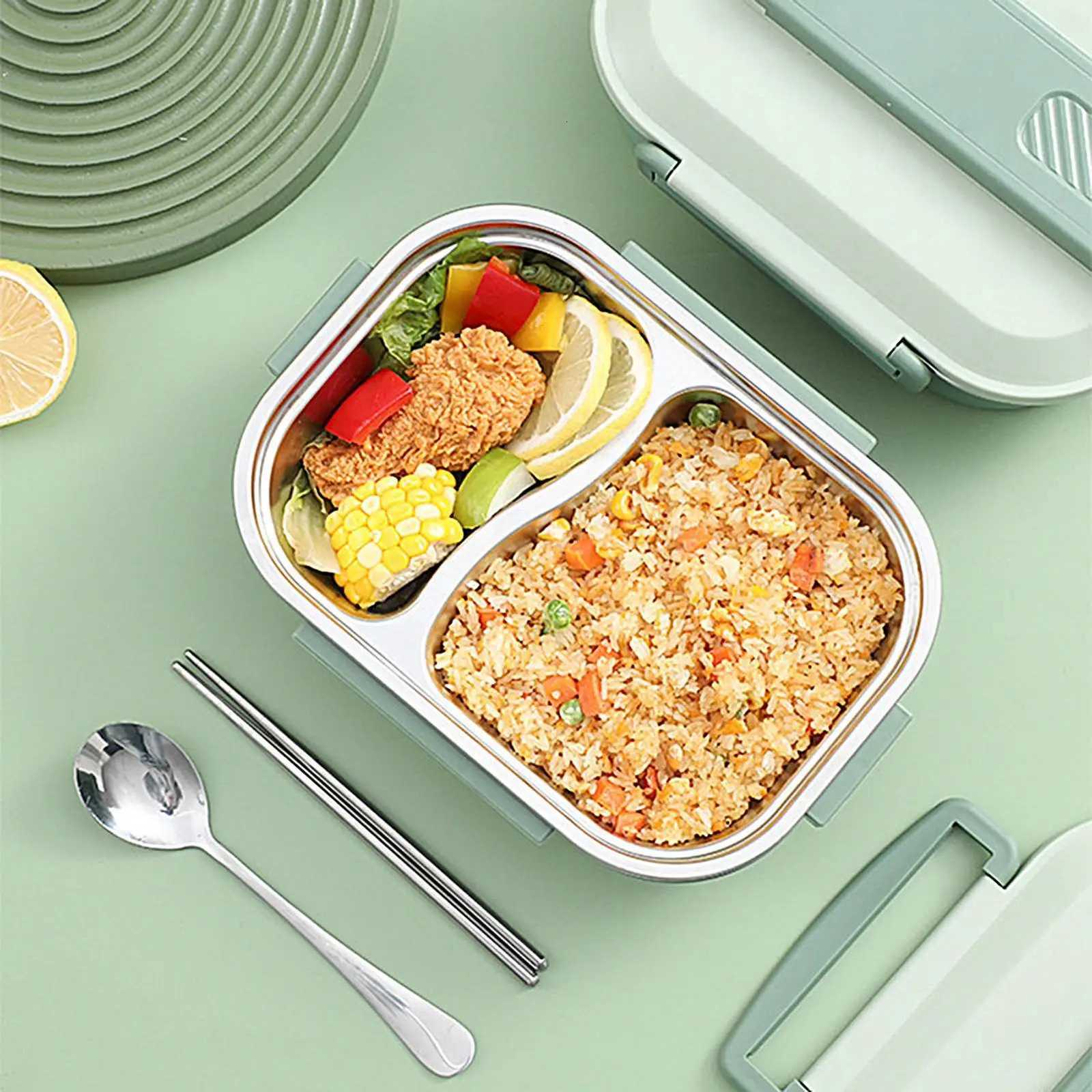 1000ml Stainless Steel Lunch Box 3 Compartment Leakproof Bento Box Eco Friendly Food Container for School Picnic Travel OutdoorM251121