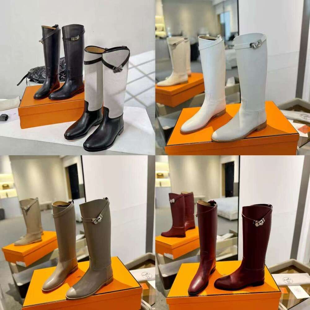 Utumn Winter Designe Luxury womens boots women Classic Knight tall knee knight Boot Suede leather Calfskin Slip-on Decoration Round Toes Knee-high Boots Shoes