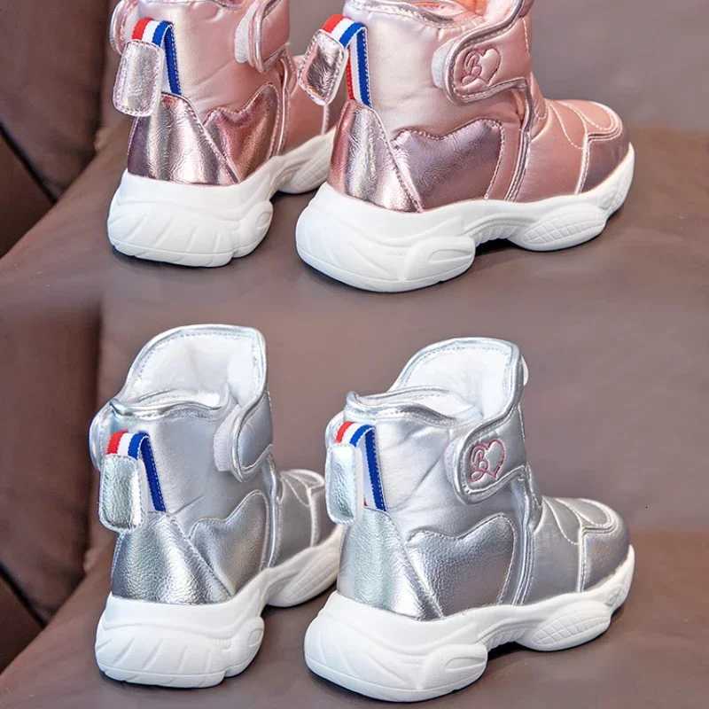 2024 Children Cotton Boots for Girls Winter New Fashionable Soft Thick Bottom Comfortable Anti-slippery Casual Trendy Warm ShoesW251121