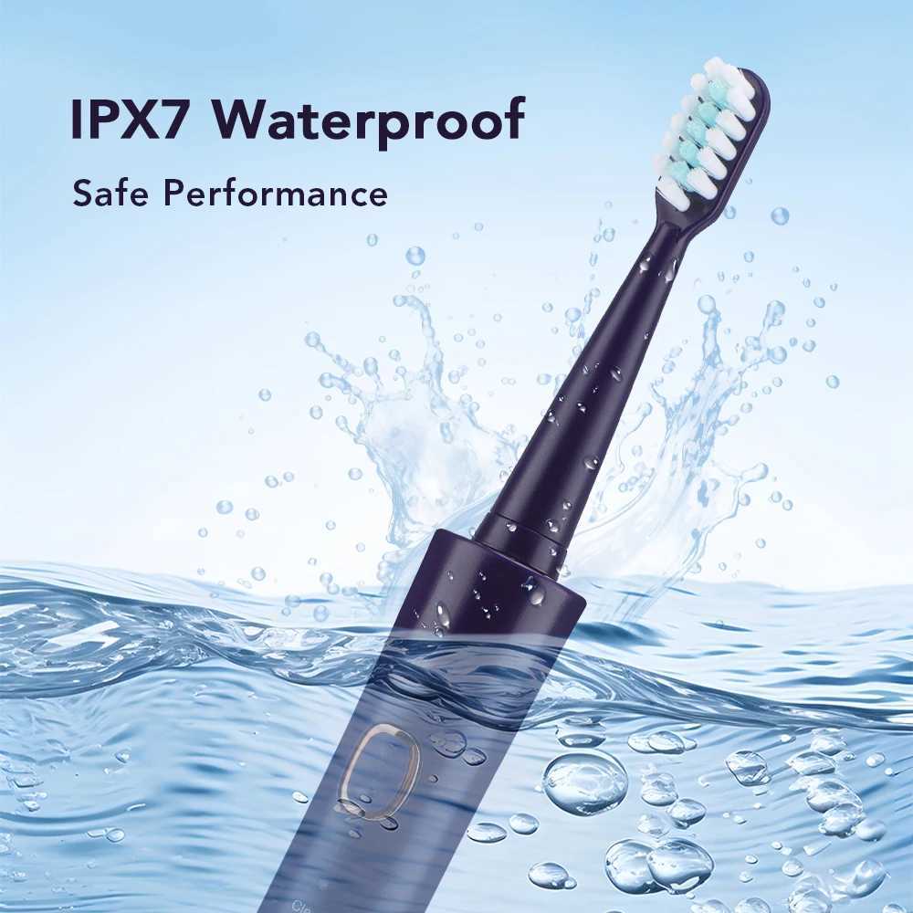 Sonic Electric Toothbrush for Adults Smart Timer eeth Whitening USB Rechargeable IPX7 Waterproof Replacement Heads C251121
