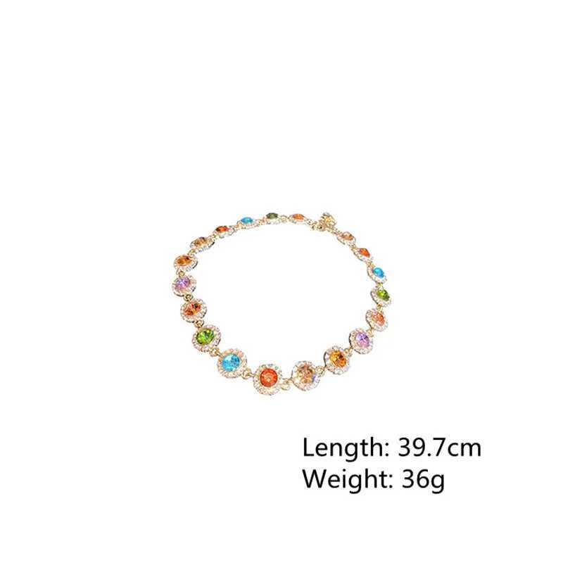 FYUAN Korean Style Colorful Crystal Choker Necklaces for Women Clavicle Chain Necklaces Jewelry BijouxXJ251121