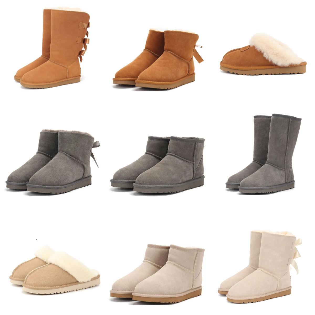 Designer Australia Snow Short Boots Classic Ultra Mini Winter Warm Women Outdoor Shoe Grey Maroon Men Boots Tasman Tazz Sand Brown Winter Ankle High Low Platform Shoe