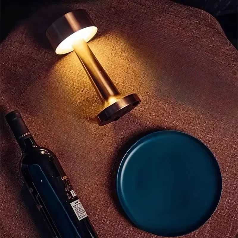 Retro Table Lamp Metal Touch Decor for Bar Coffee Table Restaurant Decoration Light Desk LED Rechargeable Night Lights Bedroom C251121