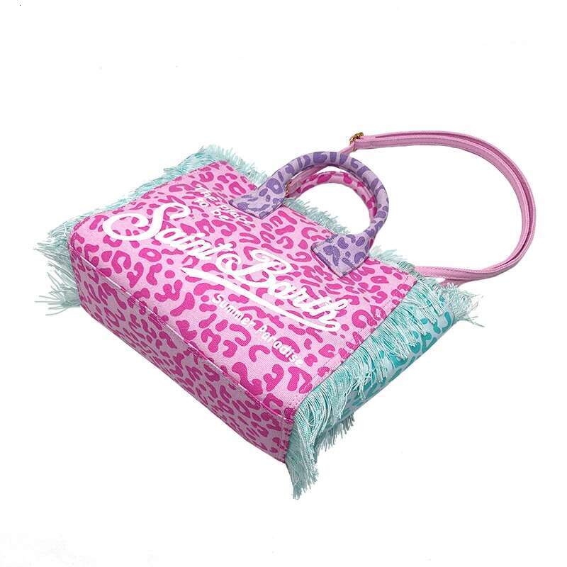 SAINT BARTH 2025 Spring/Summer New Women's Beach Large Capacity Leisure Travel Canvas Handmade Tassel Handbag Tote Bag