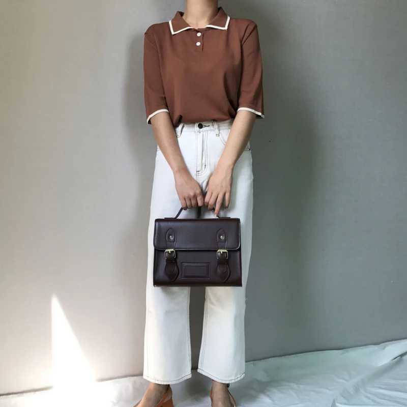 Korean versi of spring and summer new shoder crossbody bag college style wens bag handbag oil leather wens bag Y251121