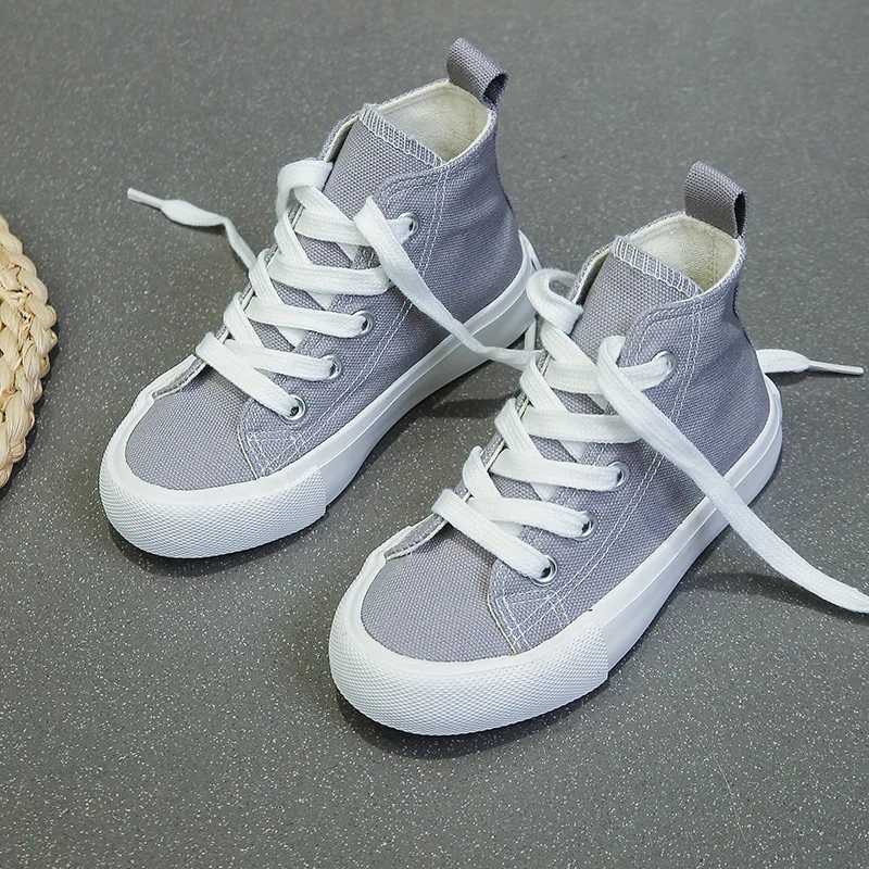 Children Spring Autumn Fashion Canvas Shoes Boy Simple Solid Color Front Lacing Shoes Girls Low Top Soft Soled Kids Cloth ShoesW251121