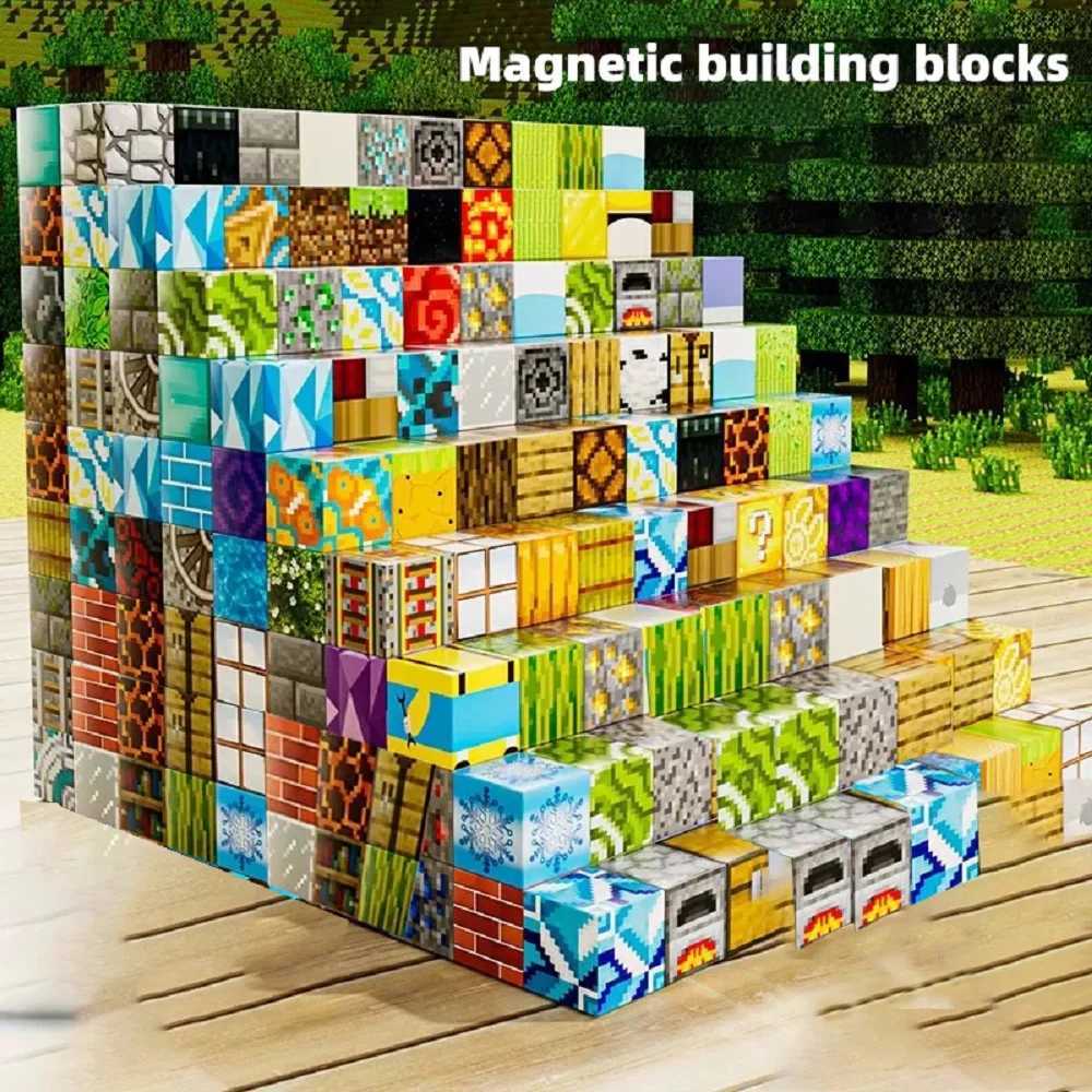 Magnetic building block toy storage box set Childrens DIY assembly toys Table-top play blocks Christmas Thanksgiving Day gift X251121