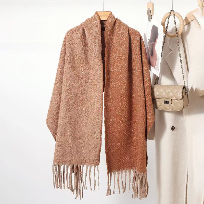T522 gradient scarf shawl women's dual-use autumn and winter travel cold protection neck cashmere men's scarf