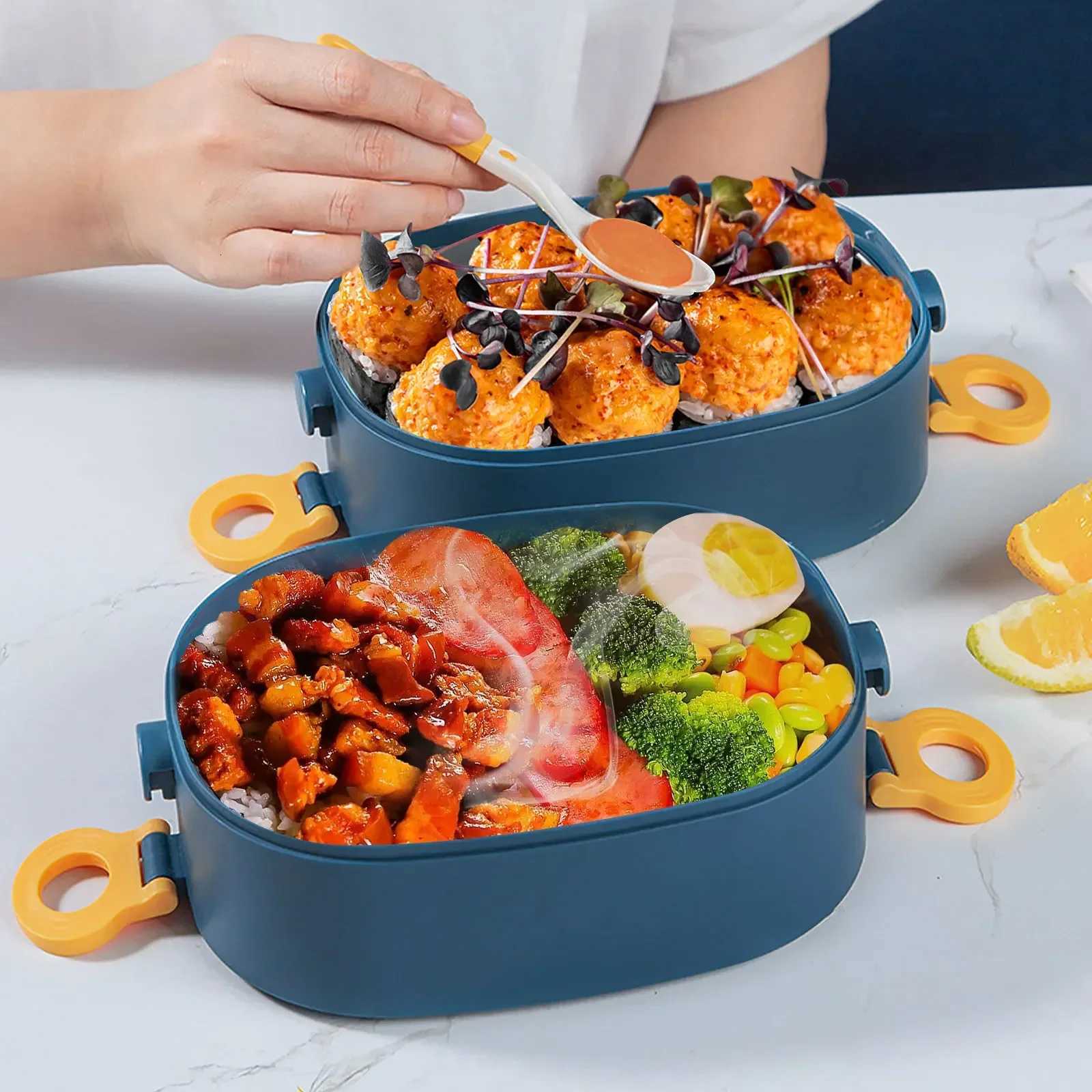 2000ML Lunch Box Portable 3 Layer Children Student Bento Box Leakproof Microwavable Food Container School Travel Office PicnicM251121
