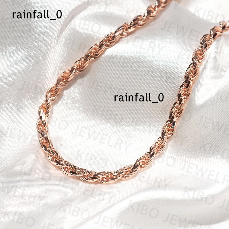 2025 Hot Sale 3mm Rope Chains HIp Hop Jewelry 925 Sterling Silver Plated 18K Gold Men Cuban Chain Necklace Rope Chains