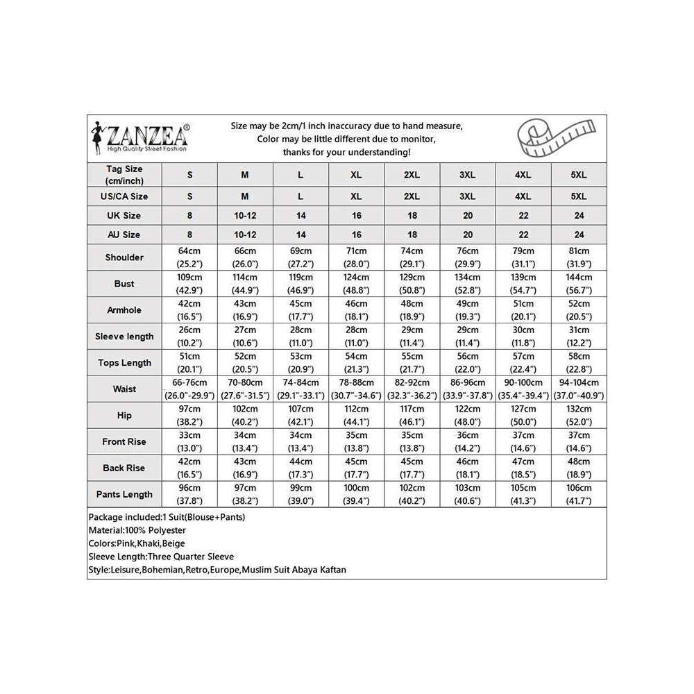 Designer Clothing Designer Clothing ZANZEA Spring 2Pcs Outfits Women Pant Sets 3/4 Sleeve Ral Printed Blouse Loose Trousers Suits Elegant Work Tracksu