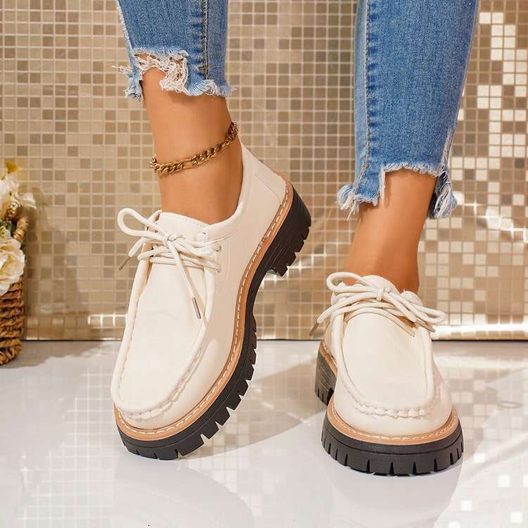 Large Size Platform Heel Cross Strap Casual 2025 Autumn New Round Toe Outdoor Women's Shoes