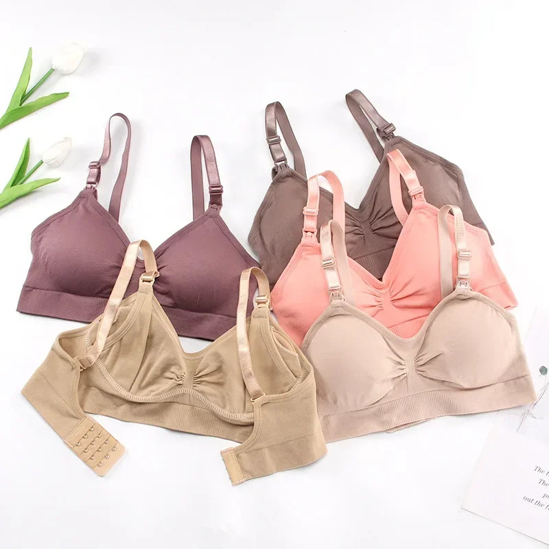 Mother Breastfeeding Bras Maternity Nursing Bra for Feeding Nursing Underwear Clothes for Pregnant Women Wirefree Breathable Bra