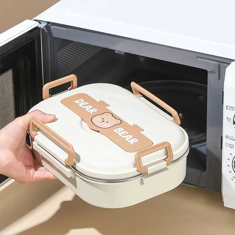 304 Stainless Steel Lunch Box For Adults Kids School Office Microwavable Bento Box With Bag Insulated Food Storage ContainersM251121