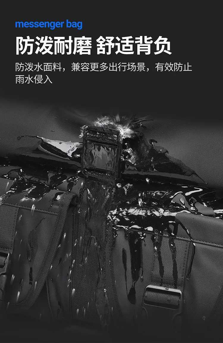 Fashion Casual LargeCapacity Waterproof Messenger Shoder Bag Men Crossbody School bag for Teenage Outdoor Man Black Big Travel Bags Y251121