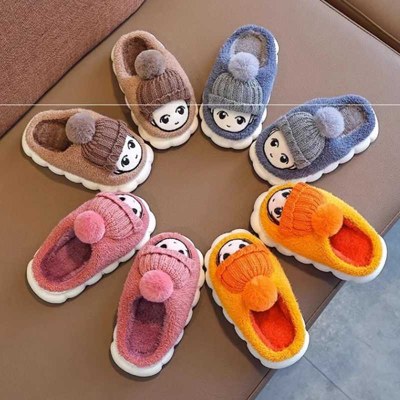 Winter Childrens Slippers Boys Indoor Home Cartoon Cute Middle and Small Childrens Baby Cotton Slippers Warm Girls SlippersW251121