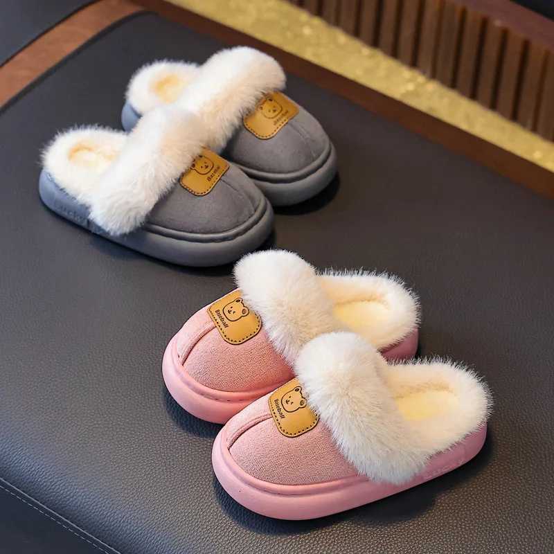 Children Winter Fashion Cotton Shoes Cartoon Soft Soled Warm Non-slip Girls Home Outdoor Boys Thick-soled Wool Cotton ShoesW251121