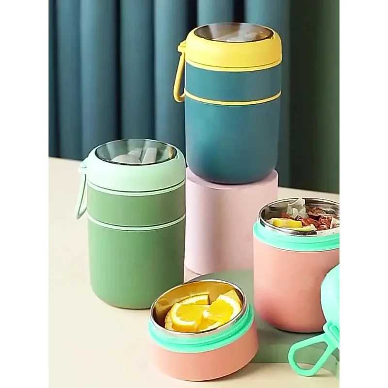 710ml Double-Layer Stainless Steel Food-Grade Insulated Canister Lunch Box with Long-Lasting Temperature RetentionM251121