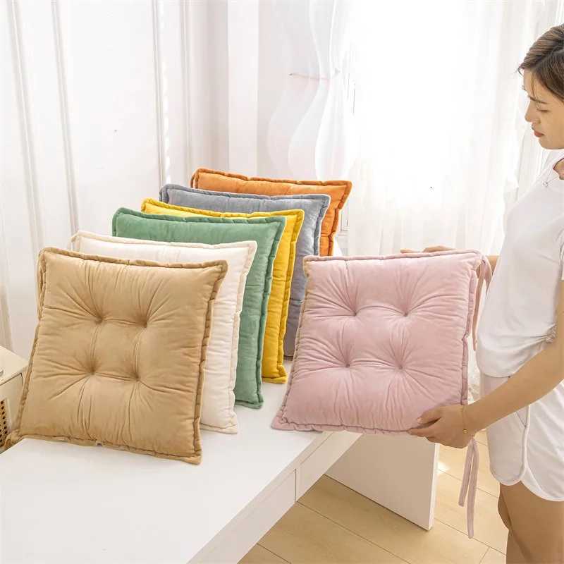Solid Color Thickened Seat Cushion Plush Chair Seat Cushion Square Chair Cushion Student Seat Cushion C251121