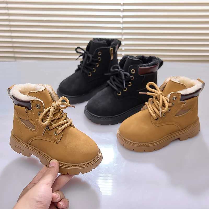 Children Warm Boots with Thick Fur Kids Short Boots Plush Comfortable 2025 Winter Boys Girls Ankle Boots Soft Bottom Non-slipW251121