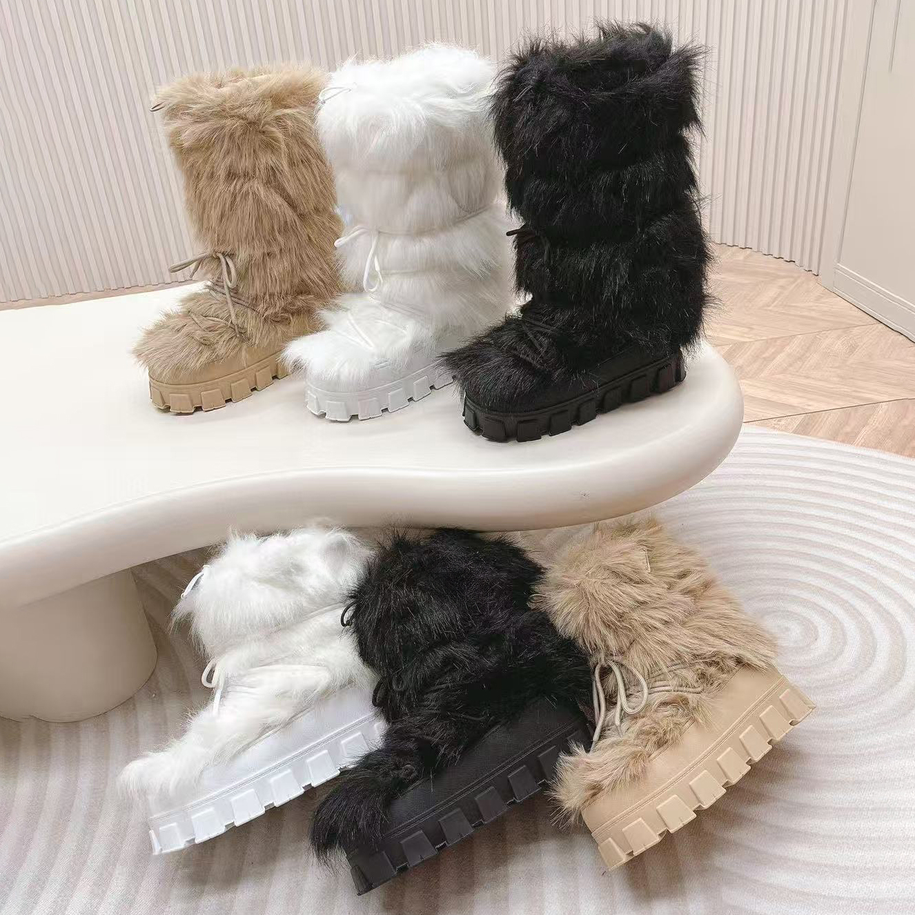 Designer Boots Gabardine Apres Ski Boots Blow Padded Nylon Ski Boots Luxury Fashion Women Winter Boots Warm Quilted Nylon Ankle Snow Boot