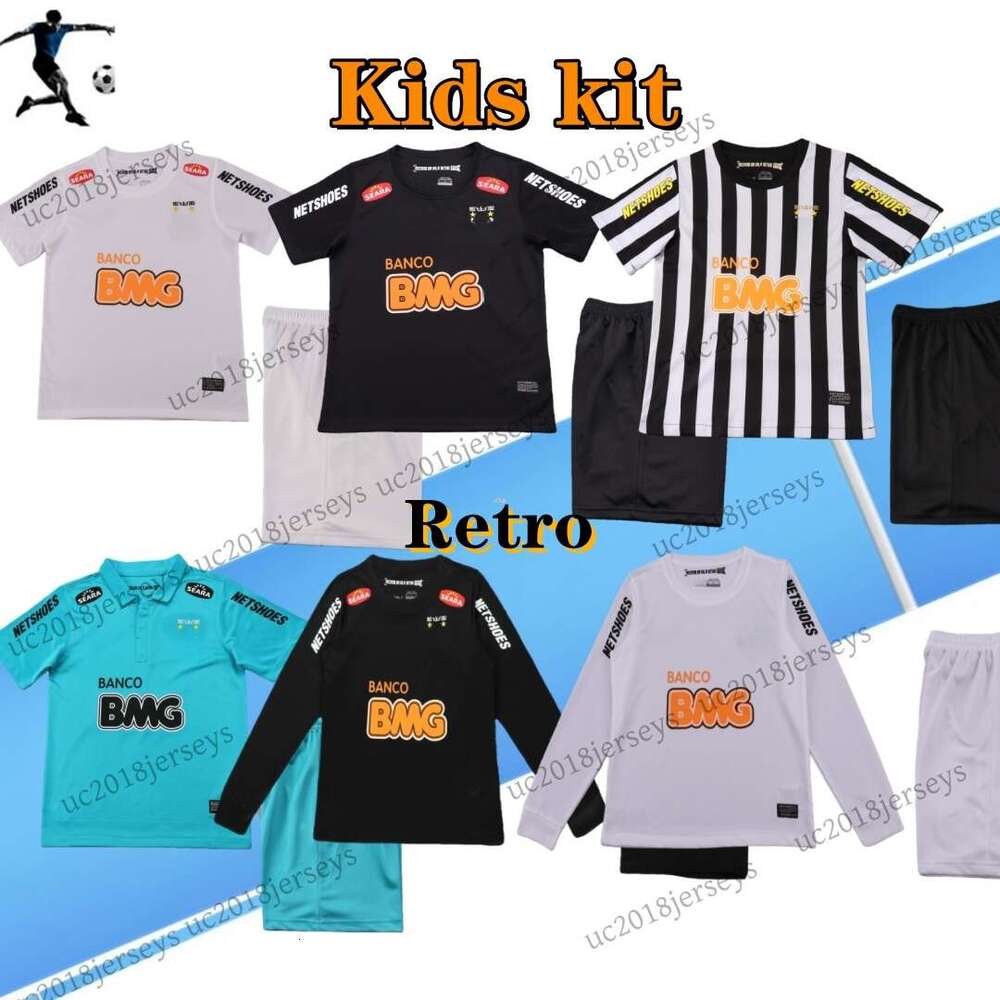 Kids Kit 2011 2012 2013 Santos Retro Soccer Jersey 11 12 13 NEYMARJR Ganso Elano Borges Felipe Anderson Vintage Children Classic Football boys Long sleeves