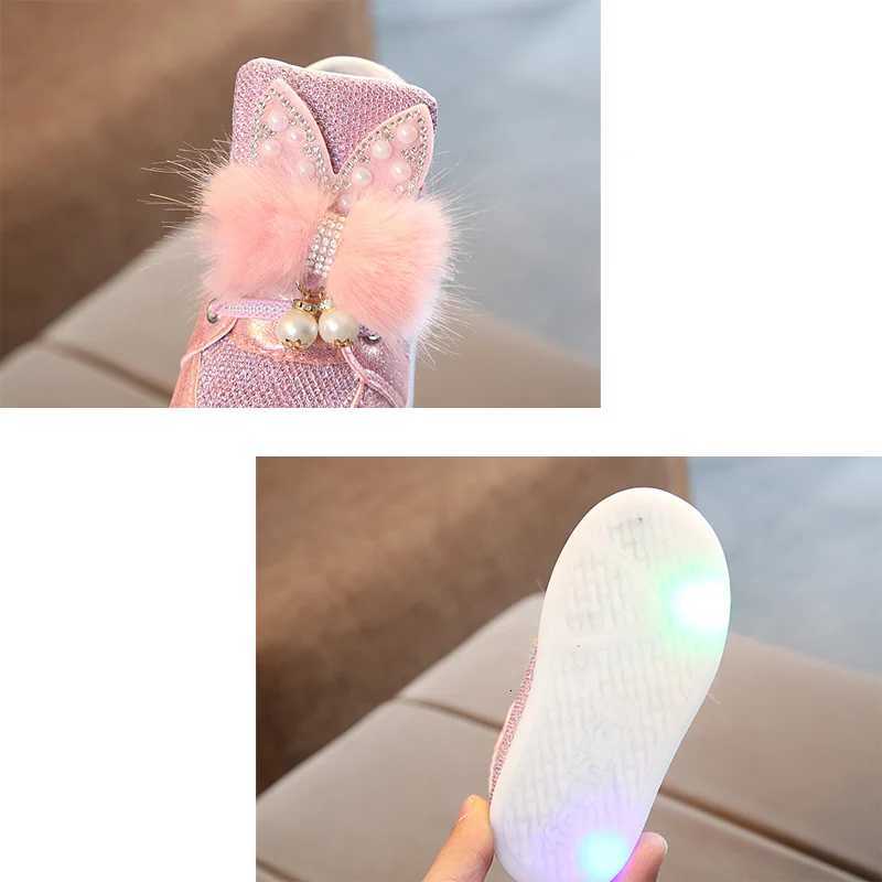 Childrens Led Sneakers Girls Glowing Kids Shoes for Girls Luminous Girls Sneakers Baby Kid Shoes with Backlight SoleW251121