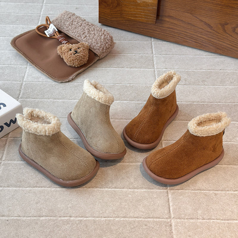 Winter luminous shoes, new wool lined fashionable trendy shoes, short boots, warm woolen cotton shoes, casual children's shoes