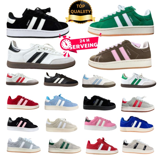 Designer shoes sneakers women New brand name shoes campus solid color casual shoes for men and women black white rubber powder green blue men outdoor sneakers 36 45