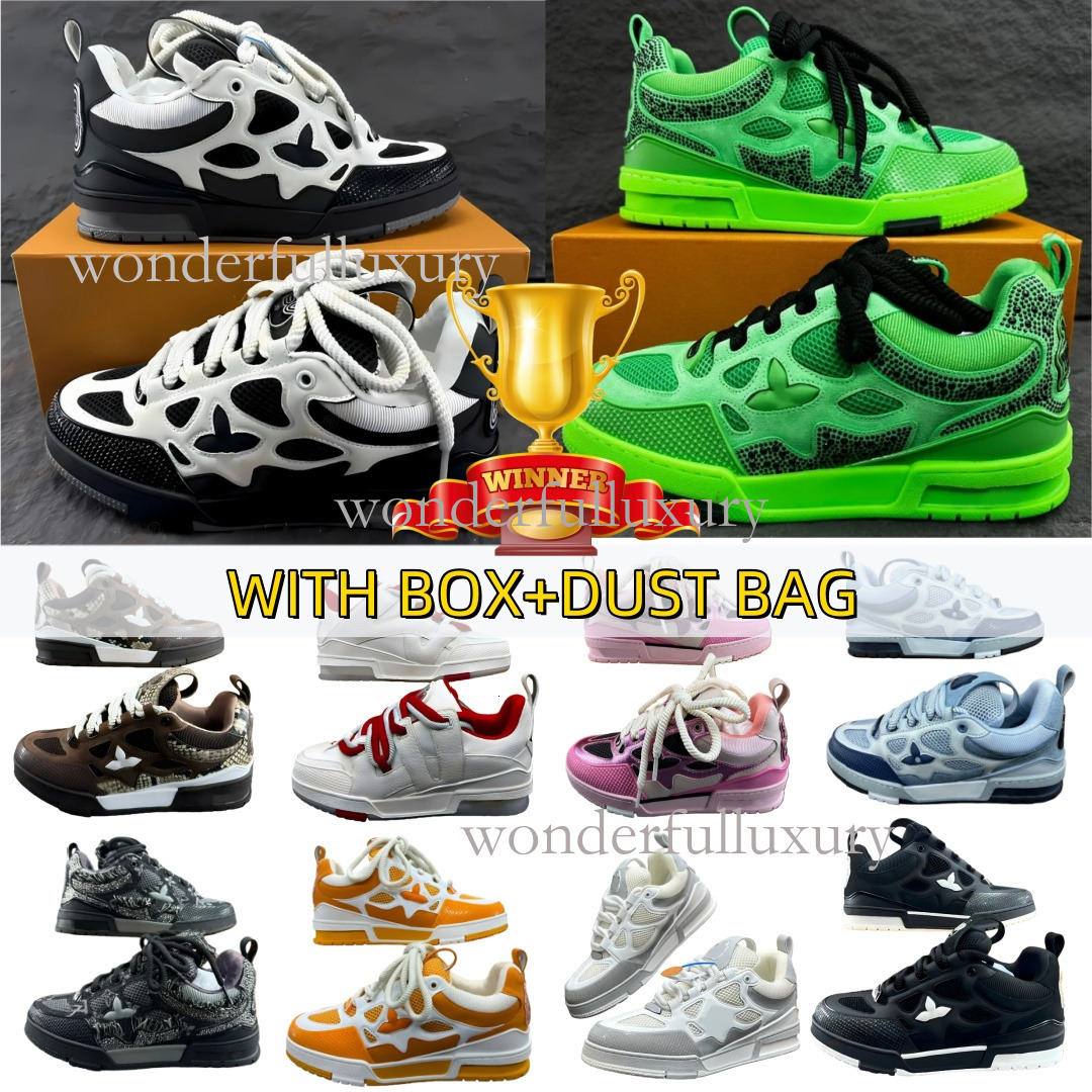 TOP 2025 Skate Designer Shoes Trainers High Quality Mens and Womens Sneakers Casual Fashion Running Lace-up Low-top Sports Breathable Black White With Box 3