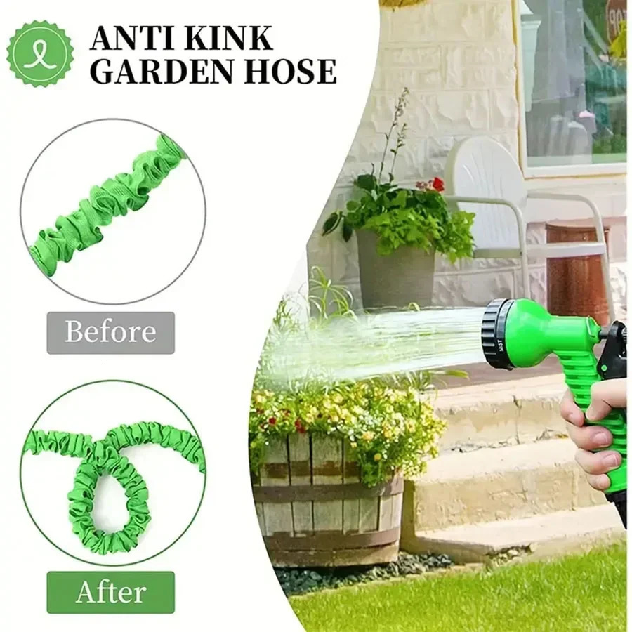 Water gun 7 water spray function household expandable magic hose high-pressure car wash hose garden water hose 250420