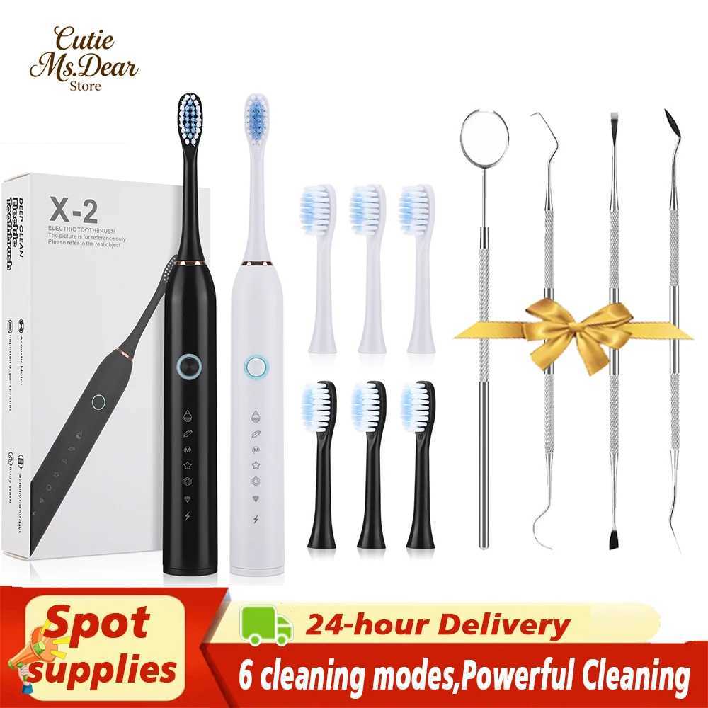 Electric Intelligent Cleaning Toothbrush For Teeth Brushes 6 Mode IPX67 Waterproof Type-C Rechargeable Oral Care Timer C251121